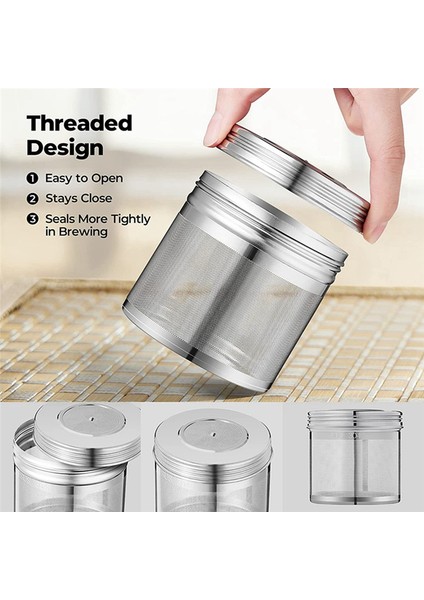 3 Adet Gevşek Yaprak Çayı ve Baharat Infüzörü Için Büyük Çay Topu Infüzörü Yemek Pişirme Dişli Kapak Ekstra Ince Örgü Çay Süzgeci (Yurt Dışından)