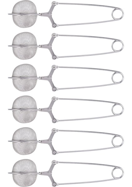 6pcs Çay Infüzör Gevşek Yaprak Çay Çay Çay Süzgeç Kaşık Paslanmaz Çelik Çay Filtresi Saplamalı Sap (Yurt Dışından)