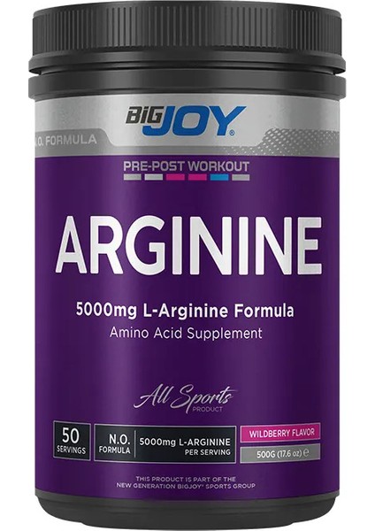 Bigjoy L-Arginine Powder 500gr Orman Meyveleri