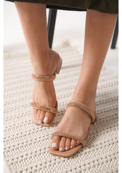 Stella Kalın Topuklu Nude Kadın Terlik