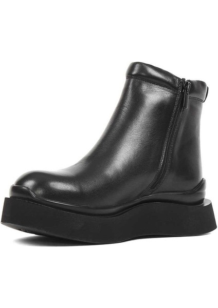 Kadın Siyah Çift Fermuarlı Deri Bot modelleri