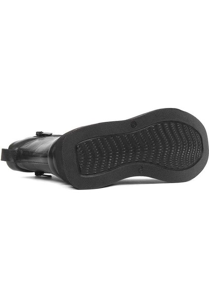 Kadın Siyah Çift Fermuarlı Deri Bot indirimleri