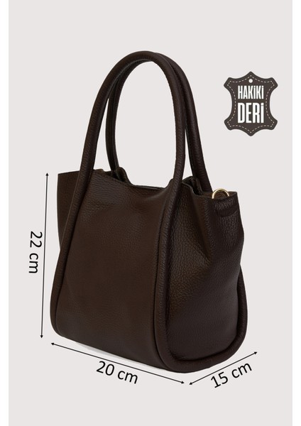 Hakiki Deri Kadın Organizerlı El Çantası Kahverengi SMR9206-2 fiyatları