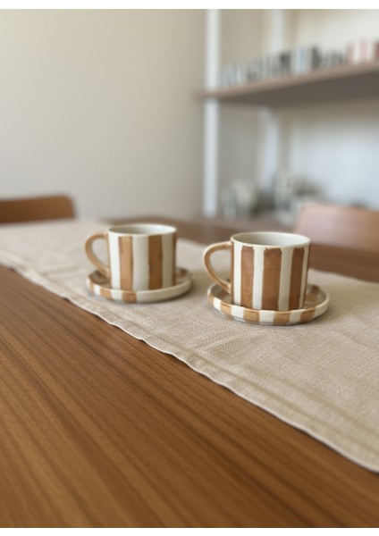 Turuncu 2'li Seramik Fincan Takımı