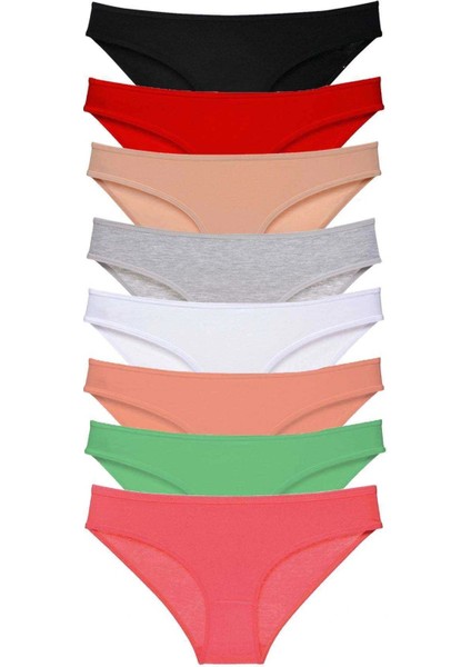 8 Adet Süper Eko Set Likralı Kadın Slip Külot Set 1