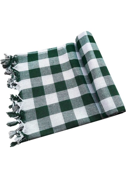 150X150 cm Kareli Yer Sofra Bezi Piknik Masa Örtüsü Saçaklı