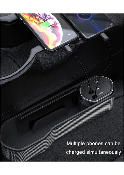 Araba Koltukları Uzay Dolgu Organizatör Kupa Tutucu Ön Araba Koltukları Organizatör 2 USB Port Konsol Yan Cep (2 Paket) (Yurt Dışından) indirimleri