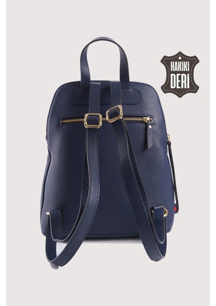 Hakiki Deri Kadın Sırt Çantası Lacivert SMR9209 modelleri