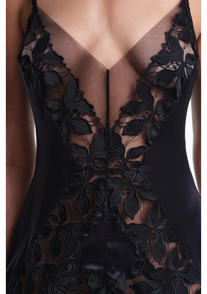 Siyah Oden Dantelli Ayarlanabilir Askılı Balensiz Teddy modelleri