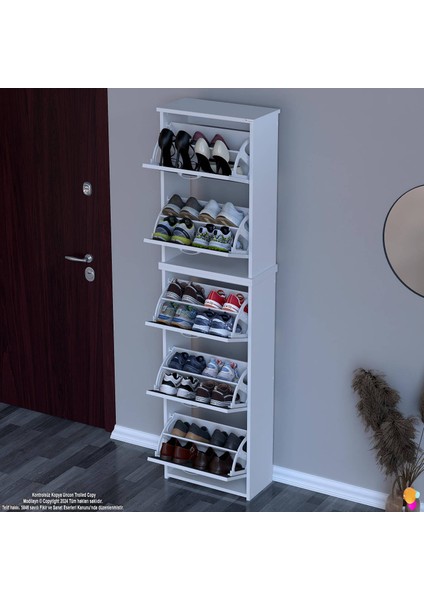 Verve Antre 52X194X26 Cm’ Lik 5 Düşer Kapak 10 Göz Bölmeli Ayakkabılık fırsatları