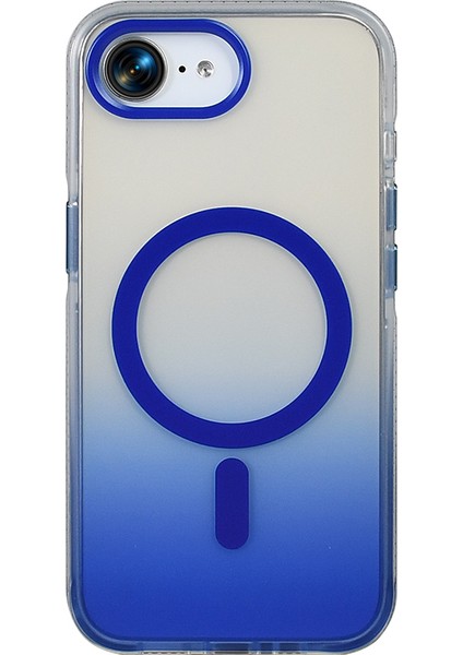 iPhone 16E Kılıf M-Safe Şarj Özellikli Transparan Renk Geçişli Zore Toros Kapak - Gold