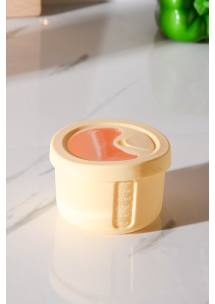 Pastel Hava Sızdırmaz Yuvarlak Silikon Saklama Kabı 150 ml | Sarı fiyatları
