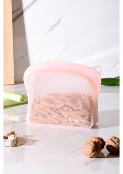 Sheer Hava Sızdırmaz Kilitli Silikon Saklama Torbası 600 ml | Pembe