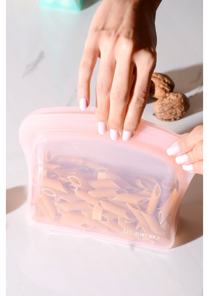 Sheer Hava Sızdırmaz Kilitli Silikon Saklama Torbası 600 ml | Pembe fiyatları