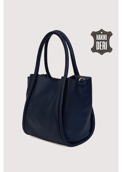 Hakiki Deri Kadın Organizerlı El Çantası Lacivert SMR9206-2 fırsatları