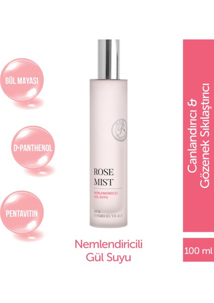 Mfm Rose Mist Nemlendiricili Gül Suyu | Pentavitin® & D-Panthenol Içerikli, Gözenek Sıkılaştırıcı