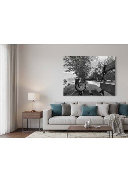 Sakinleştirici Manzara Kanvas Tablo, Siyah Beyaz Doğa Tablo,modern Salon Tablosu, Göl Manzarası