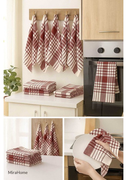 10 lu Lüks Bulaşık Kurulama Bezi ve Mutfak Peçetesi 50x70 Cm Daily Bordo fiyatları