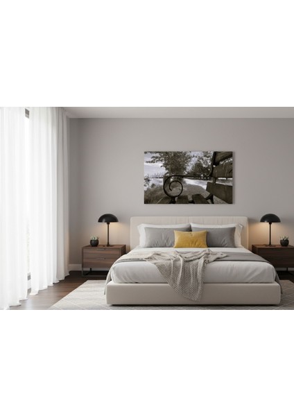 Sakinleştirici Manzara Kanvas Tablo, Siyah Beyaz Doğa Tablo,modern Salon Tablosu, Göl Manzarası fiyatları