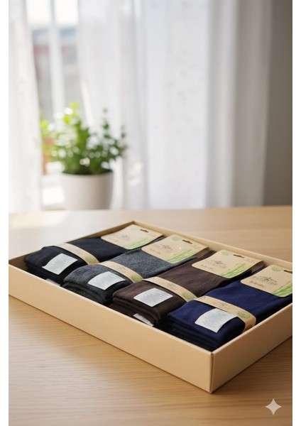 Bambu Erkek Mevsimlik Soket Çorap 40-44 Asorti 12'li Kutu (5 Siyah, 3 Lacivert, 2 Füme, 2 Kahve)