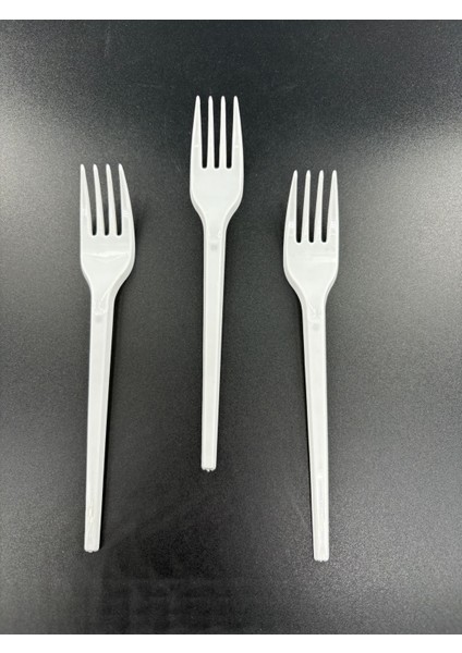 Yıkanabilir Standart Plastik Çatal Beyaz 100'LÜ Paket