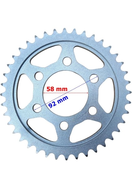 Rks SRK125 Arka Dişli 428-43T Iç 58 mm 6 Delik Öm