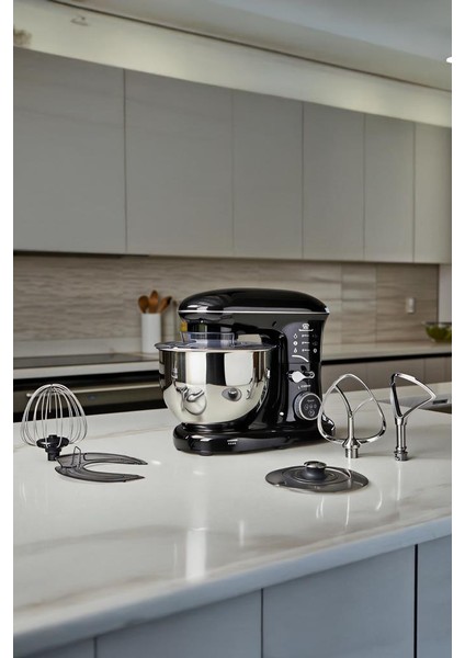 TMK-1400DT Siyah Stand Mikser , Hamur Yoğurma Makinesi , Mutfak Şefi 1400W fırsatları