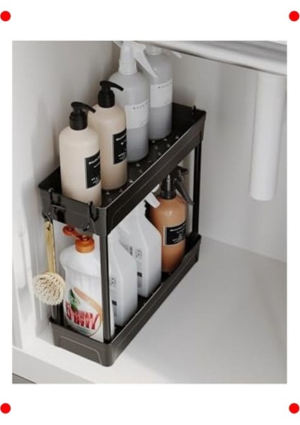 2 Katlı Çok Amaçlı Evye Altı & Banyo Düzenleyici