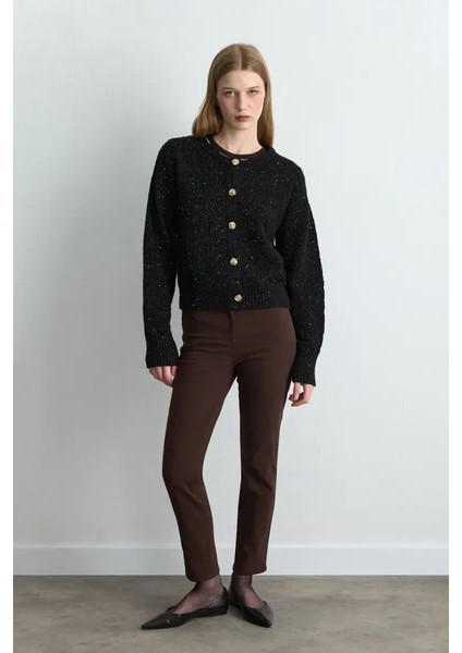 Ajurlu Triko Hırka - Siyah fırsatları