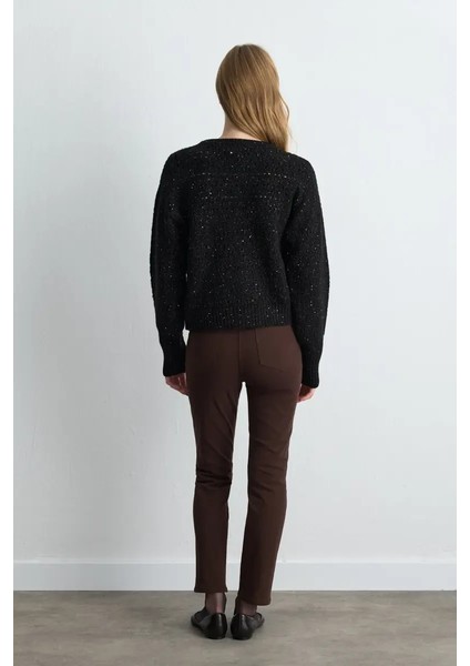 Ajurlu Triko Hırka - Siyah indirimleri