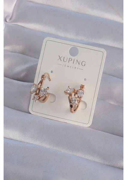 Rose Renk Zirkon Taşlı Halka Küpe fiyatları