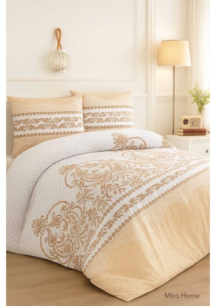 Çift Kişilik Pamuklu Nevresim Takımı Sarmaşık Bej fiyatları