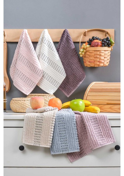 6’lı Soft Touch Mutfak Pamuklu Havlu Seti 30X50 cm
