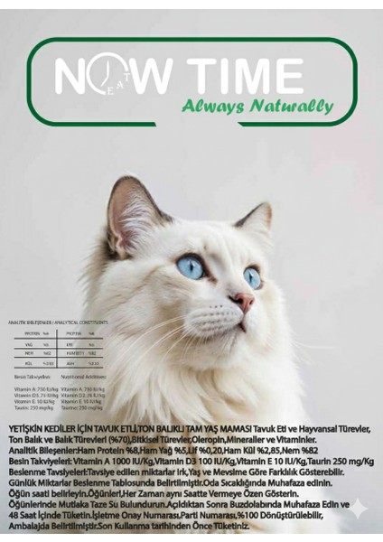 Tavuk Etli ve Ton Balıklı Natural Konserve Yetişkin Kedi Maması 6 Adet fiyatları