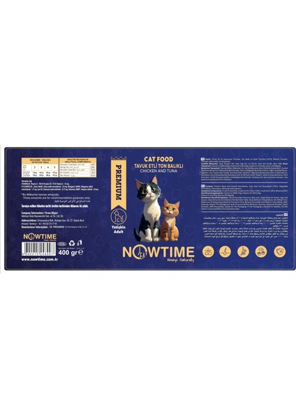 Tavuk Etli ve Ton Balıklı Natural Konserve Yetişkin Kedi Maması 6 Adet modelleri