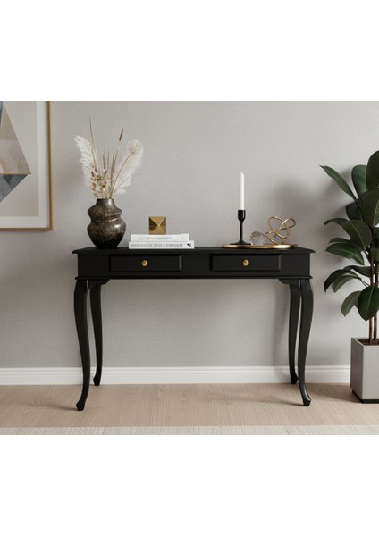 100 cm Masif Çekmeceli Lükens Siyah Dresuar