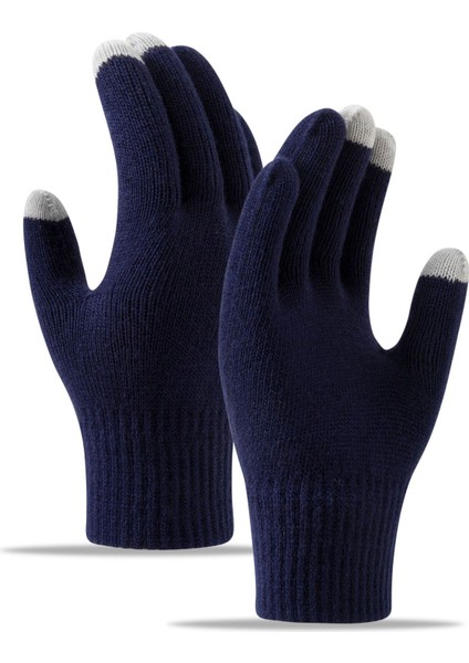 Elnler Kış Soğuk Örme Yün Yastıklı ve Kalınlaştırılmış Dokunmatik Ekran Sıcak Elnler (Yurt Dışından)