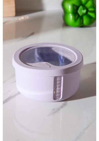 Pastel Hava Sızdırmaz Yuvarlak Silikon Saklama Kabı 400 ml | Mor fiyatları