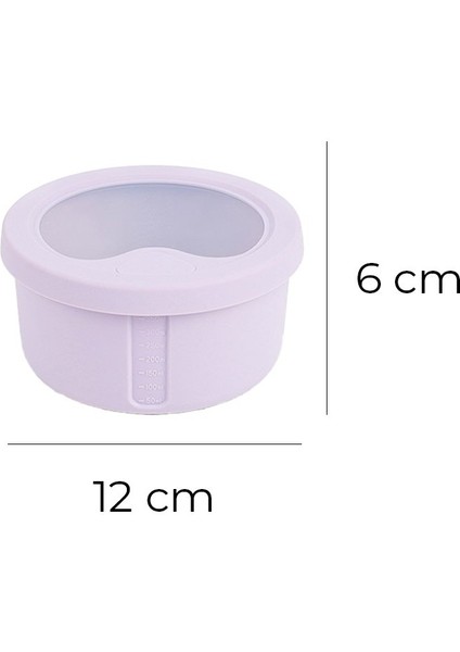 Pastel Hava Sızdırmaz Yuvarlak Silikon Saklama Kabı 400 ml | Mor indirimleri
