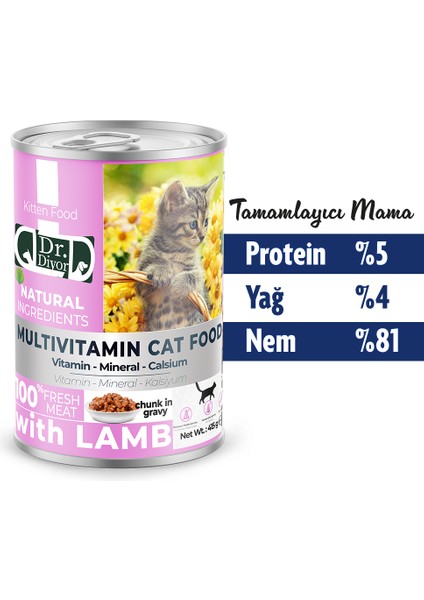 Dr. Diyor Kuzu Etli Yavru Kedi Maması 12 Adet fiyatları