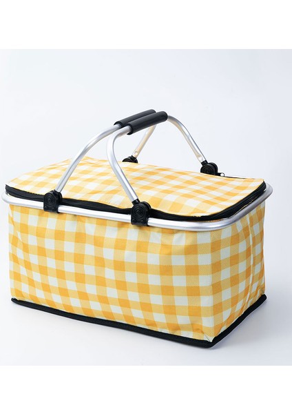 Yeni Yalıtımlı Piknik Sepeti Katlanır Açık Buz Torbası Taşınabilir Paket Servis Fast Food Çantası El Piknik Alışveriş Sepeti (Yurt Dışından)
