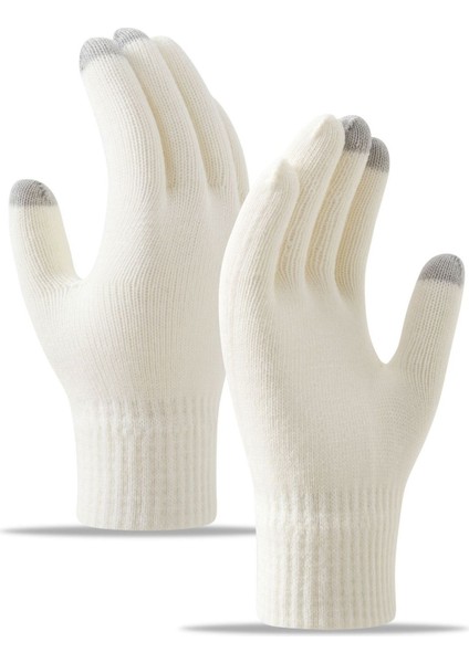 Elnler Kış Soğuk Örme Yün Yastıklı ve Kalınlaştırılmış Dokunmatik Ekran Sıcak Elnler (Yurt Dışından)