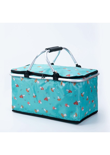 Yeni Yalıtımlı Piknik Sepeti Katlanır Açık Buz Torbası Taşınabilir Paket Servis Fast Food Çantası El Piknik Alışveriş Sepeti (Yurt Dışından)
