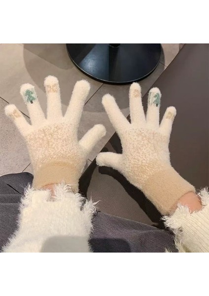 Noel Elnleri Sonbahar ve Kış Kadın Sıcak Sevimli Kar Tanesi Tam Parmak Dokunmatik Ekran Kış Soğuk Bisiklet Sıcak Tutmak (Yurt Dışından)