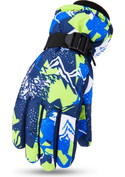 Kışlık Çocuk Kayak Elnleri Kalınlaştırılmış ve Dolgulu Kaymaz Sıcak Açık Hava Oyun Kar Erkek ve Kız Eln Kış Giymek (Yurt Dışından)