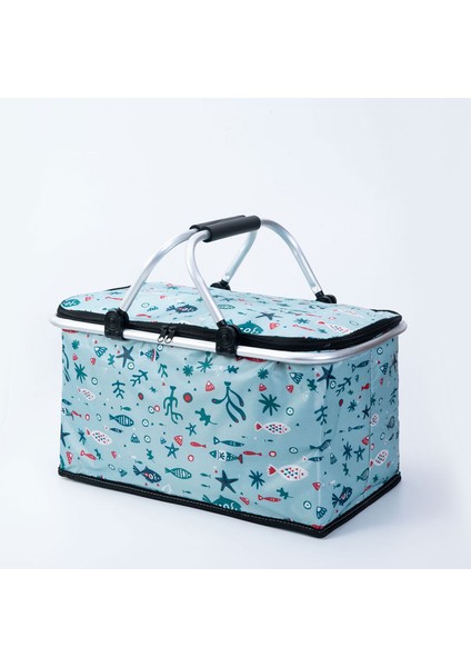 Yeni Yalıtımlı Piknik Sepeti Katlanır Açık Buz Torbası Taşınabilir Paket Servis Fast Food Çantası El Piknik Alışveriş Sepeti (Yurt Dışından)