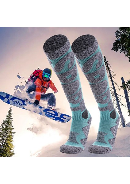 Kayak Çorapları Snowboard Için Sıcak Diz Çorapları Açık Hava Sporları Uzun Yürüyüş Çorapları Performans Çorapları (Yurt Dışından)