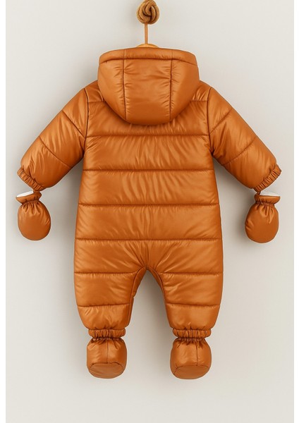 Yağmur-Soğuk Geçirmez Kapüşonlu Çıkarılabilir Eldiven ve Patikli Bebek Kozmonot