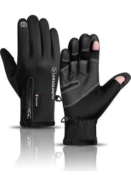 Sonbahar ve Kış Elnleri Kapak Sızıntısı Iki Parmak Dokunmatik Ekran Fermuar Balıkçılık Bisiklet Açık Hava Sporları Yastıklı Soğuk Koruma Sıcak (Yurt Dışından)