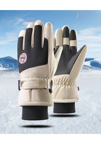 Erkekler ve Kadınlar Için Kış Kayak Elnleri Sıçramaya Dalı Sıcak Kalınlaştırılmış Kaymaz Dokunmatik Ekran Sürme Sürüş Elnleri (Yurt Dışından)
